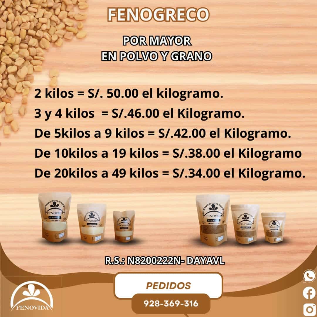 Fenogreco por mayor con R.S. - Fenogreco Arequipa - Perú
